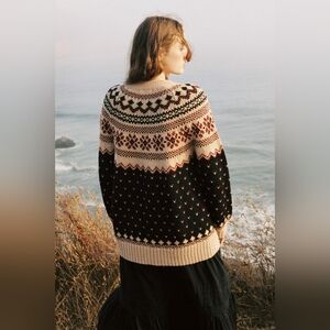 Christy Dawn the Thora cardigan in noir fair isle, large